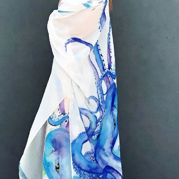 Octopus print Kaftan - Size L but really OS - Picture 2 of 3